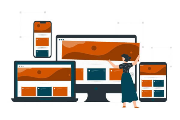 Illustration of website in various devices